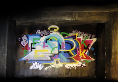 Colorful Abandoned by Fork Imre. This Graffiti is located in Budapest, Hungary and was created in 2017. This Graffiti can be described as Abandoned, Stylewriting and Handstyles.