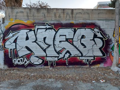 Chrome and Black Stylewriting by KNEB. This Graffiti is located in Cyprus and was created in 2021.