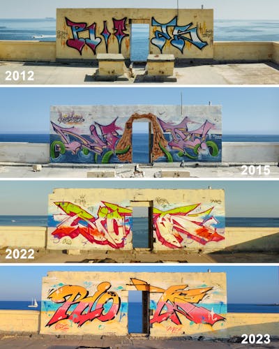 Colorful Stylewriting by Riots. This Graffiti is located in Malta and was created in 2023. This Graffiti can be described as Stylewriting, Characters, Atmosphere and Abandoned.