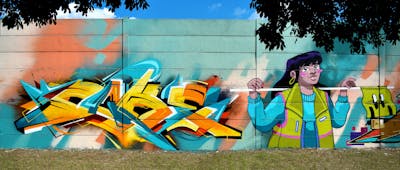 Colorful Stylewriting by Coke and Suzie. This Graffiti is located in Budapest, Hungary and was created in 2022. This Graffiti can be described as Stylewriting, Characters and Futuristic.