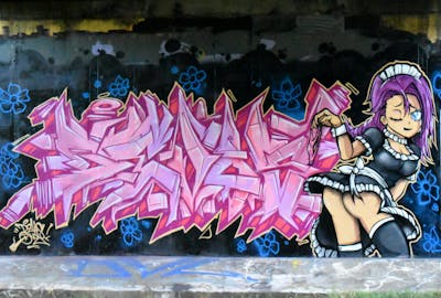 Colorful Stylewriting by DEVOS. This Graffiti is located in Perth, Australia and was created in 2022. This Graffiti can be described as Stylewriting, Characters and Wall of Fame.