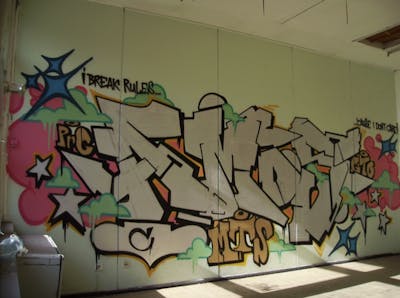 Chrome and Colorful Stylewriting by MTScrew, AMOS, PRG and GTO. This Graffiti is located in Nürnberg, Germany and was created in 2015.