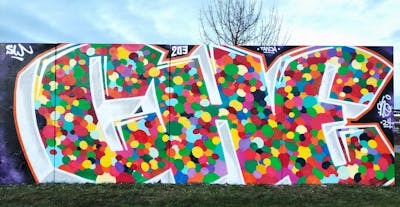 Colorful Stylewriting by CHE. This Graffiti is located in Heerlen, Netherlands and was created in 2024. This Graffiti can be described as Stylewriting and Wall of Fame.
