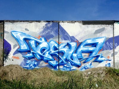 Light Blue Stylewriting by Tesla. This Graffiti is located in Saint-Petersburg, Russian Federation and was created in 2021. This Graffiti can be described as Stylewriting and 3D.