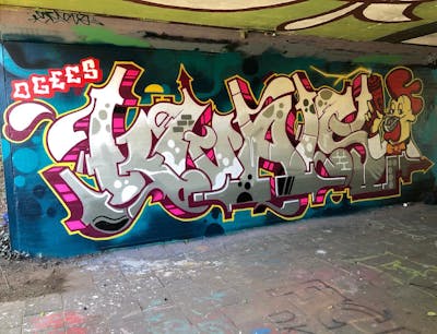 Colorful Stylewriting by Knals and Ogeescrew. This Graffiti is located in Den Bosch, Netherlands and was created in 2021. This Graffiti can be described as Stylewriting and Wall of Fame.