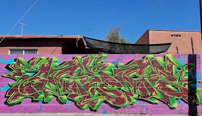 Colorful Stylewriting by Oclocs. This Graffiti is located in Mexicali, Mexico and was created in 2021.