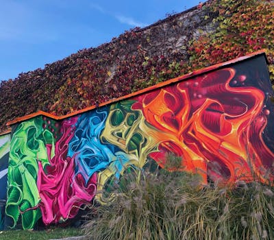 Colorful Stylewriting by Fresk. This Graffiti is located in Poznan, Poland and was created in 2021.