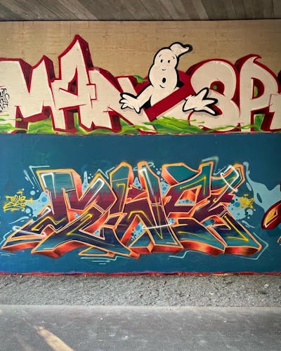 Orange and Cyan Stylewriting by MINEZ. This Graffiti is located in Bayreuth, Germany and was created in 2022. This Graffiti can be described as Stylewriting and Wall of Fame.