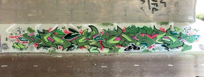 Green Stylewriting by News. This Graffiti is located in Groningen, Netherlands and was created in 2021. This Graffiti can be described as Stylewriting and Wall of Fame.