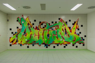 Light Green Stylewriting by SEWER. This Graffiti is located in Würzburg, Germany and was created in 2017.