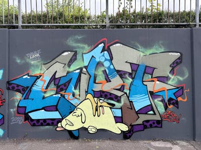 Colorful Stylewriting by Curt. This Graffiti is located in Pfaffenhofen, Germany and was created in 2023. This Graffiti can be described as Stylewriting and Characters.