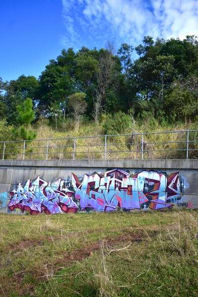 Colorful and Light Blue Stylewriting by Gator and Blends. This Graffiti is located in Australia and was created in 2023.