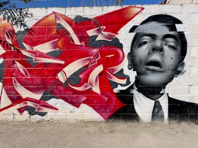 Red and Grey Stylewriting by serman. This Graffiti is located in Ambelonas, Greece and was created in 2021. This Graffiti can be described as Stylewriting and Characters.