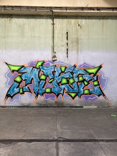 Colorful Stylewriting by MOSEK and STR crew. This Graffiti is located in Bucharest, Romania and was created in 2023.