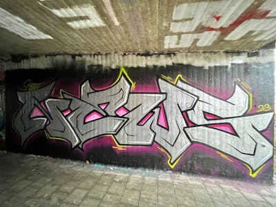 Chrome and Coralle Stylewriting by News. This Graffiti is located in Lappersdorf, Germany and was created in 2023. This Graffiti can be described as Stylewriting and Wall of Fame.