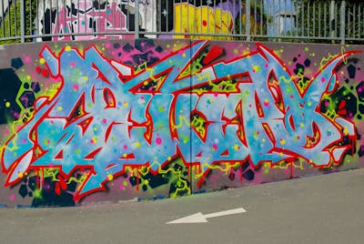 Colorful Stylewriting by SEWER. This Graffiti is located in Würzburg, Germany and was created in 2019. This Graffiti can be described as Stylewriting and Wall of Fame.