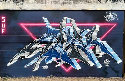 Blue and Colorful Stylewriting by Abik. This Graffiti is located in Ludwigsfelde, Germany and was created in 2022.