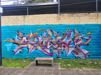 Colorful Stylewriting by Frase SF. This Graffiti is located in Guadalajara, Mexico and was created in 2021. This Graffiti can be described as Stylewriting and 3D.