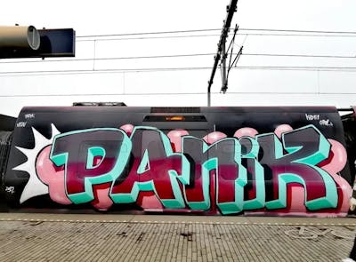 Black and Colorful Stylewriting by Panik. This Graffiti is located in copenhagen, Denmark and was created in 2022. This Graffiti can be described as Stylewriting and Wholecars.