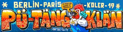 Orange and Colorful Stylewriting by Hülpman, OST, PÜTK, Yat and Mope. This Graffiti is located in Paris, France and was created in 2019. This Graffiti can be described as Stylewriting, Characters and Wall of Fame.
