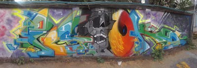 Colorful Stylewriting by PESOK. This Graffiti is located in Yangon, Myanmar and was created in 2021. This Graffiti can be described as Stylewriting and Characters.