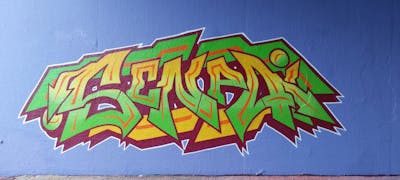 Colorful Stylewriting by Senpaigraffiti. This Graffiti is located in Dordrecht, Netherlands and was created in 2022. This Graffiti can be described as Stylewriting and Wall of Fame.