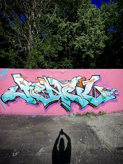 Colorful Wall of Fame by Pencil. This Graffiti is located in Sweden and was created in 2023. This Graffiti can be described as Wall of Fame and Stylewriting.