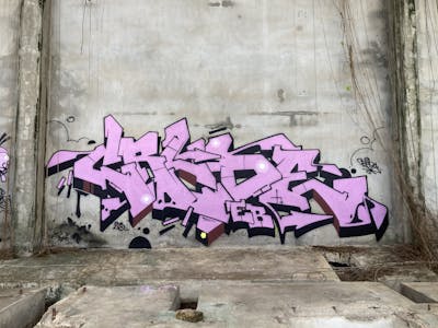 Coralle and Black Stylewriting by Crude. This Graffiti is located in Bangkok, Thailand and was created in 2023. This Graffiti can be described as Stylewriting and Abandoned.