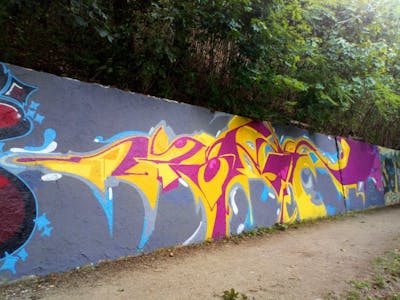 Yellow and Colorful Stylewriting by ZIRCE. This Graffiti is located in Zwickau, Germany and was created in 2022. This Graffiti can be described as Stylewriting and Wall of Fame.