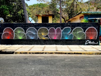Colorful Stylewriting by Aek. This Graffiti is located in Acapulco, Mexico and was created in 2022.