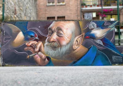 Colorful Characters by Nexgraff. This Graffiti is located in Pasaia San Pedro, Spain and was created in 2021. This Graffiti can be described as Characters and Wall of Fame.
