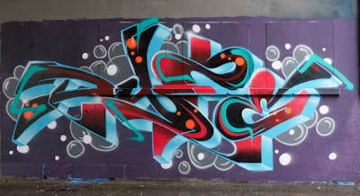 Light Blue and Red and Colorful Stylewriting by Dyze. This Graffiti is located in Solothurn, Switzerland and was created in 2023.
