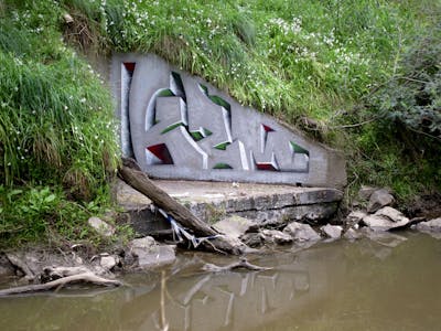 Grey Stylewriting by Kezam. This Graffiti is located in Melbourne, Australia and was created in 2023. This Graffiti can be described as Stylewriting, 3D, Atmosphere and Abandoned.