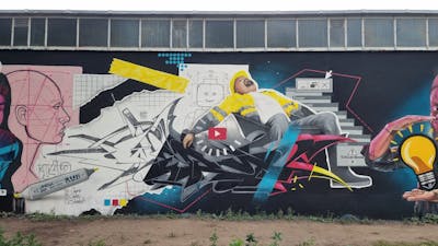 Colorful Stylewriting by Wery, KDP, 5FC and new. This Graffiti is located in Berlin, Germany and was created in 2023. This Graffiti can be described as Stylewriting, Characters, Murals and Streetart.