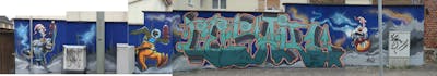 Colorful Stylewriting by CesarOne.SNC and Mind21.SNC. This Graffiti is located in Frankfurt am Main, Germany and was created in 2017. This Graffiti can be described as Stylewriting, Characters and Commission.