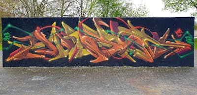 Beige and Orange and Colorful Stylewriting by angst. This Graffiti is located in Germany and was created in 2023. This Graffiti can be described as Stylewriting and 3D.