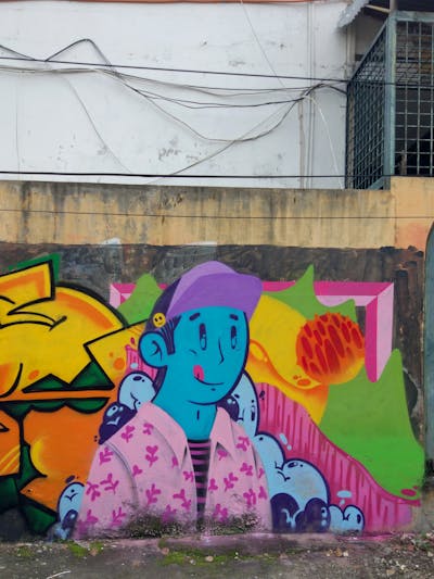 Colorful Characters by Note2. This Graffiti is located in Indonesia and was created in 2020.