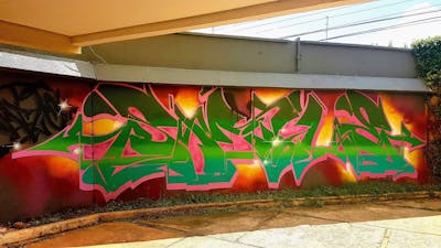 Colorful Stylewriting by Smile 85. This Graffiti is located in Goiânia, Brazil and was created in 2022.