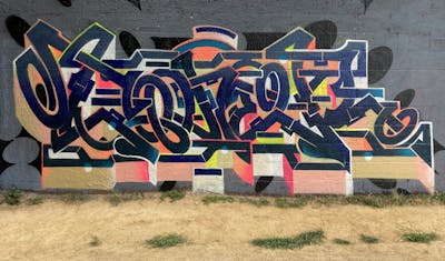 Colorful and Grey Stylewriting by Toner2 and OTZ Crew. This Graffiti is located in Brussels, Belgium and was created in 2023.