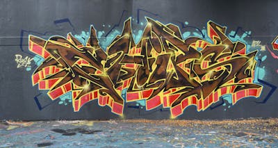 Brown and Colorful Stylewriting by CDSK and Chips. This Graffiti is located in London, United Kingdom and was created in 2023.