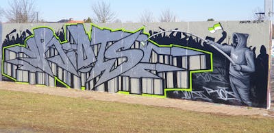 Chrome Stylewriting by Riots, Ozler and Kasimir. This Graffiti is located in Oschatz, Germany and was created in 2022. This Graffiti can be described as Stylewriting and Wall of Fame.