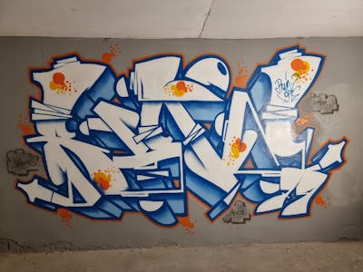 White and Blue Stylewriting by Ruin. This Graffiti is located in Salzwedel, Germany and was created in 2021.
