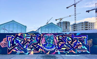 Colorful Stylewriting by REVES ONE, Toner2 and OTZ. This Graffiti is located in Belgium and was created in 2020. This Graffiti can be described as Stylewriting, Characters and Wall of Fame.
