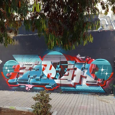 Colorful Stylewriting by SAKER. This Graffiti is located in Gran Canaria, Spain and was created in 2019. This Graffiti can be described as Stylewriting, 3D and Futuristic.