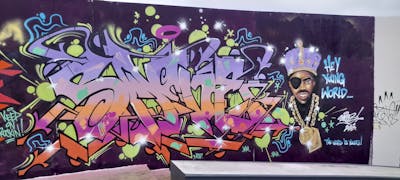 Colorful and Violet Stylewriting by SAO2971. This Graffiti is located in St helier, Jersey and was created in 2023. This Graffiti can be described as Stylewriting and Characters.