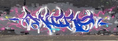 White and Blue and Coralle Stylewriting by Micro79. This Graffiti is located in Newcastle upon Tyne, United Kingdom and was created in 2023.
