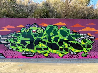 Green and Light Green Stylewriting by Aker. This Graffiti is located in Barcelona, Spain and was created in 2022. This Graffiti can be described as Stylewriting and Characters.