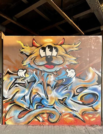 Colorful Stylewriting by Fluks. This Graffiti is located in MÜNSTER, Germany and was created in 2023. This Graffiti can be described as Stylewriting and Characters.