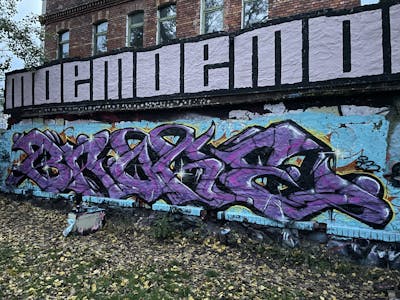 Violet Stylewriting by BROKE420. This Graffiti is located in Magdeburg, Germany and was created in 2023. This Graffiti can be described as Stylewriting and Wall of Fame.