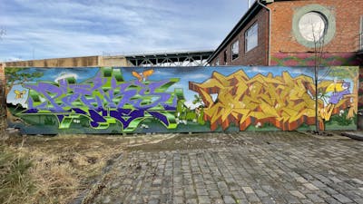 Colorful Stylewriting by Spast, Picks and Wens. This Graffiti is located in Hettstedt, Germany and was created in 2022. This Graffiti can be described as Stylewriting and Characters.